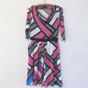 💜 Free with purchase of $15. Reborn Scoop Neck Half Sleeve Midi Pocket Dress